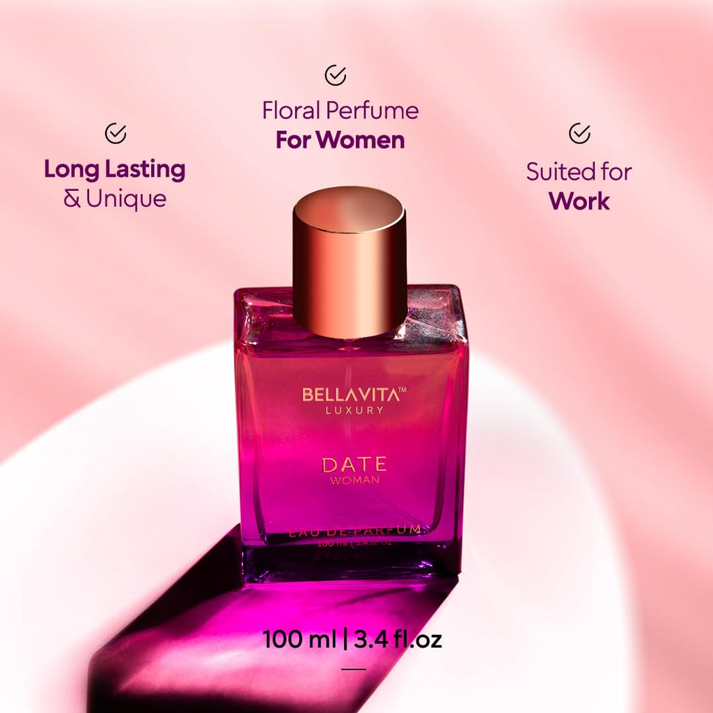 Luxury DATE Eau De Parfum | 100 Ml (3.4 Fl.Oz.) | Perfume for Women | Floral, Pink Pepper, Jasmine, and Moss Notes | Long Lasting Women'S Fragrance