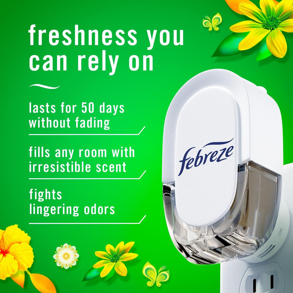 Plug-In Air Freshener, Odor-Fighting Scented Oil Refill, Air Fresheners for Home, Bathroom and Kitchen, Long Lasting, Gain Original Scent, 0.87Oz Refills, Blue and Green, 3 Count