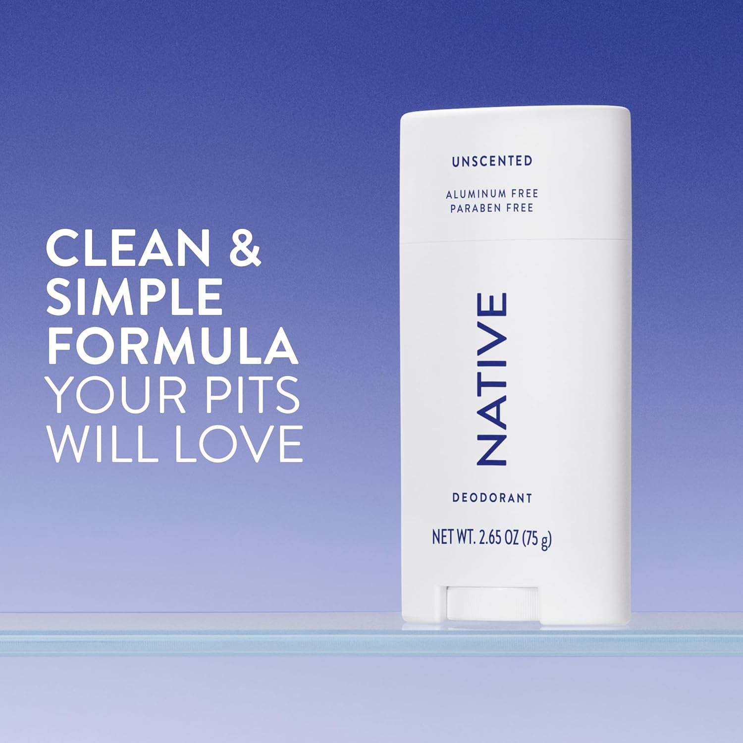 Deodorant Contains Naturally Derived Ingredients, 72 Hour Odor Control, Deodorant for Women and Men, Aluminum Free, Unscented 2.65Oz