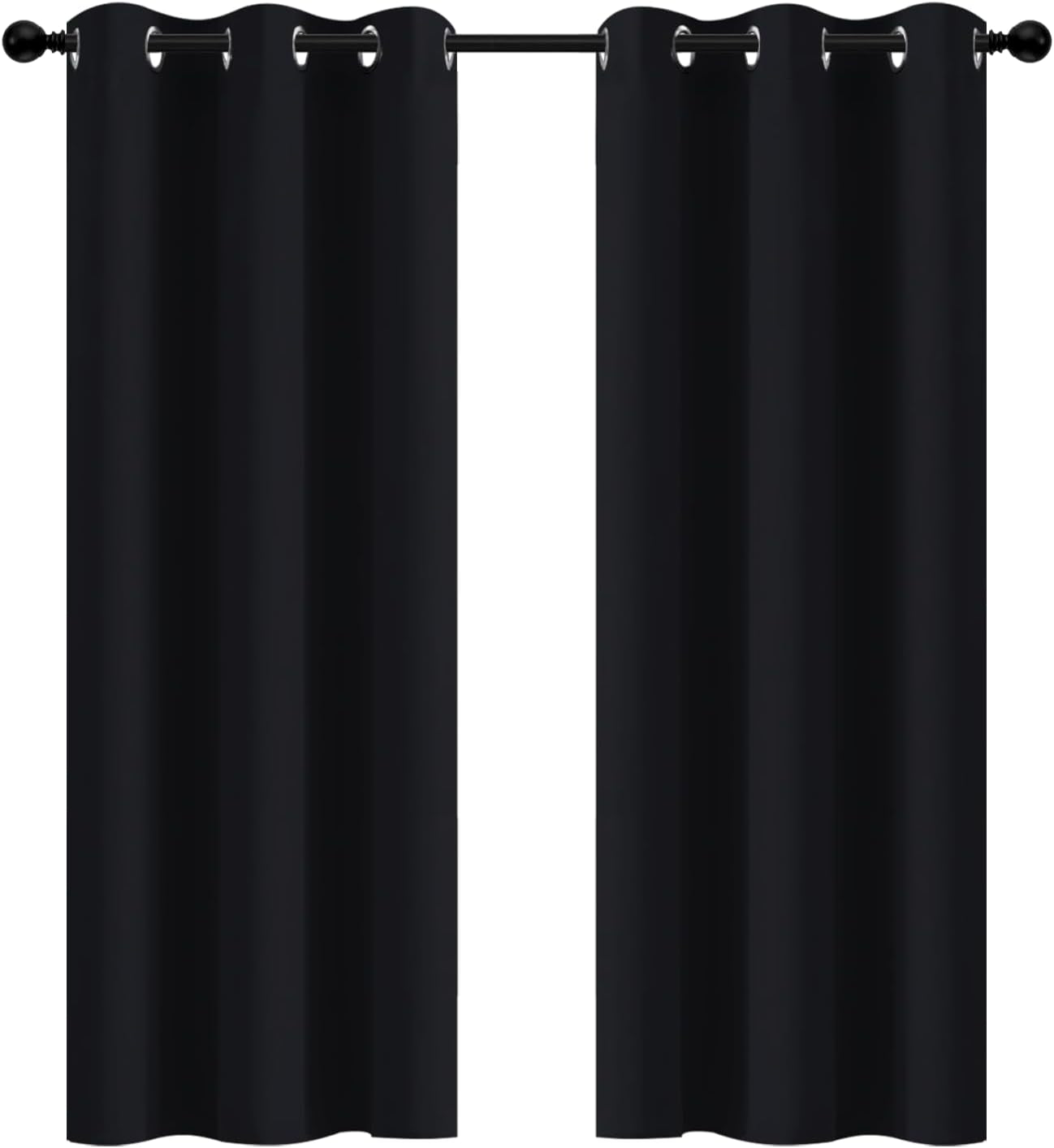 Room Darkening Gray Blackout Curtains 84 Inch Long Light Blocking Thermal Insulated Window Treatment Grommet Drapes for Bedroom Living Room, 52W X 84L, Grey Curtains, 2 Panels