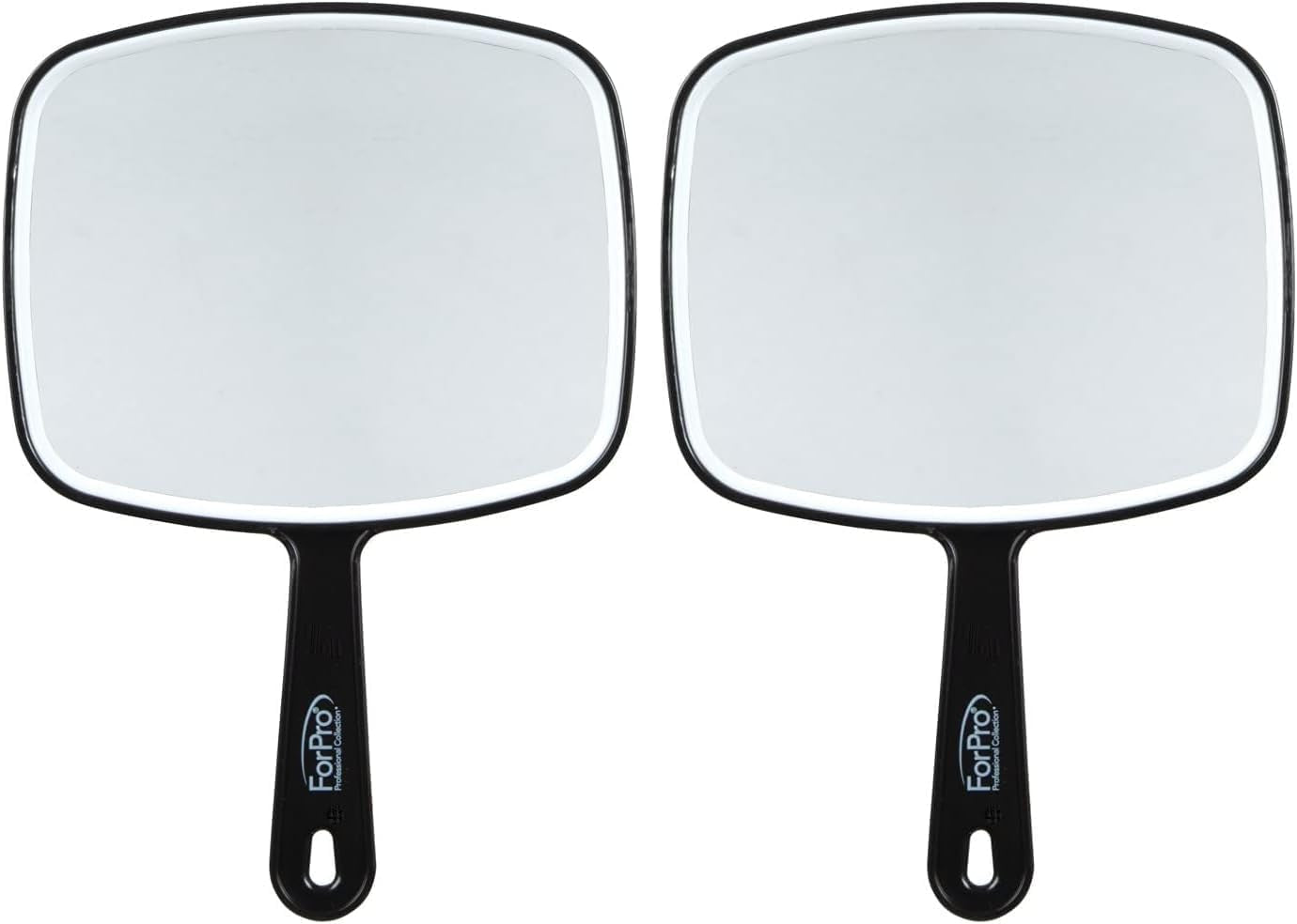 Premium Hand Mirror with Handle, 6.3" W X 9.6" L, Multi-Purpose Handheld Mirror with Distortion-Free Reflection, Black