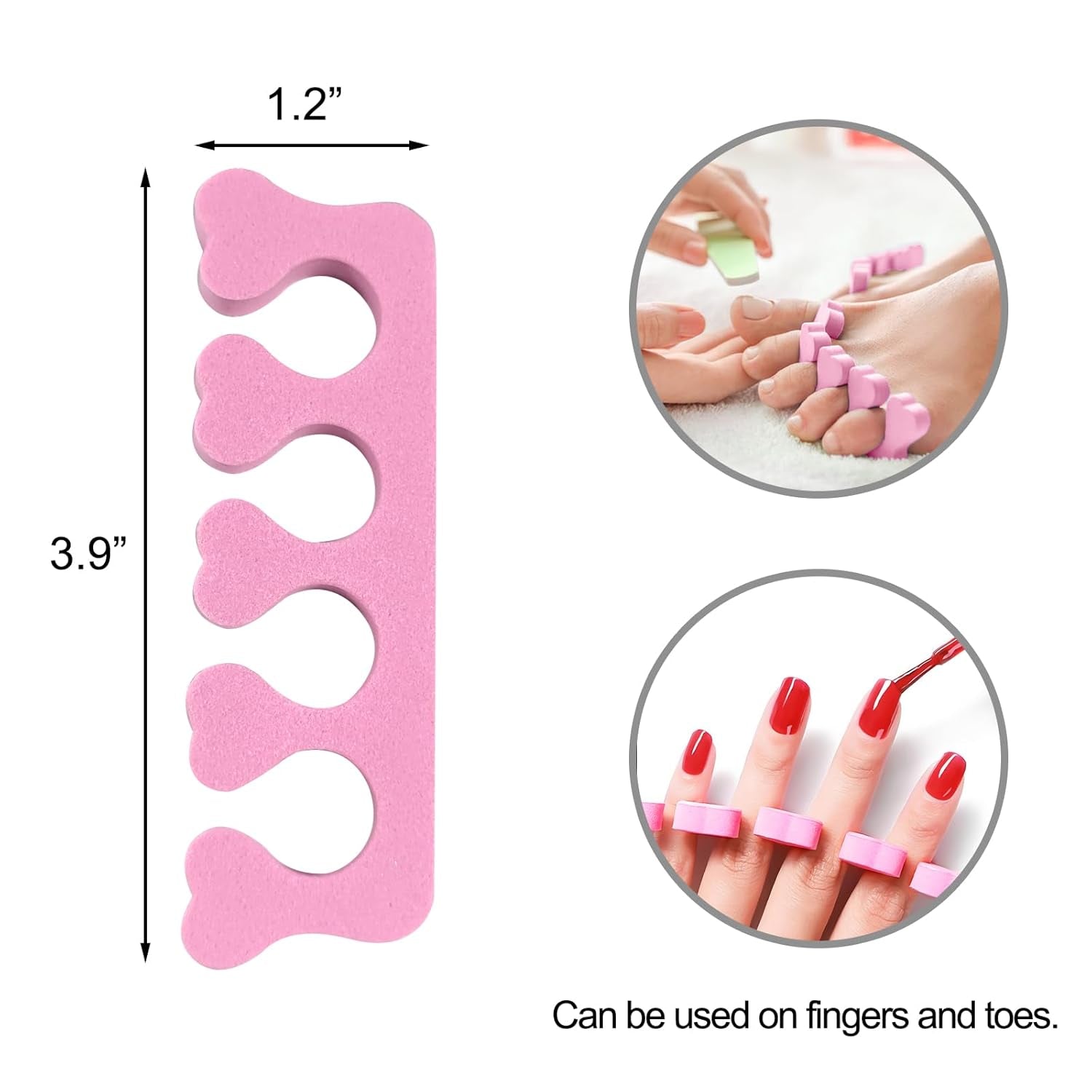 12Pcs Sponge Toe Separators Soft Finger Separators Toe Divider Spacer for Polishing Pedicure Manicure Coating Gel Painting Nail Art Beauty Accessories