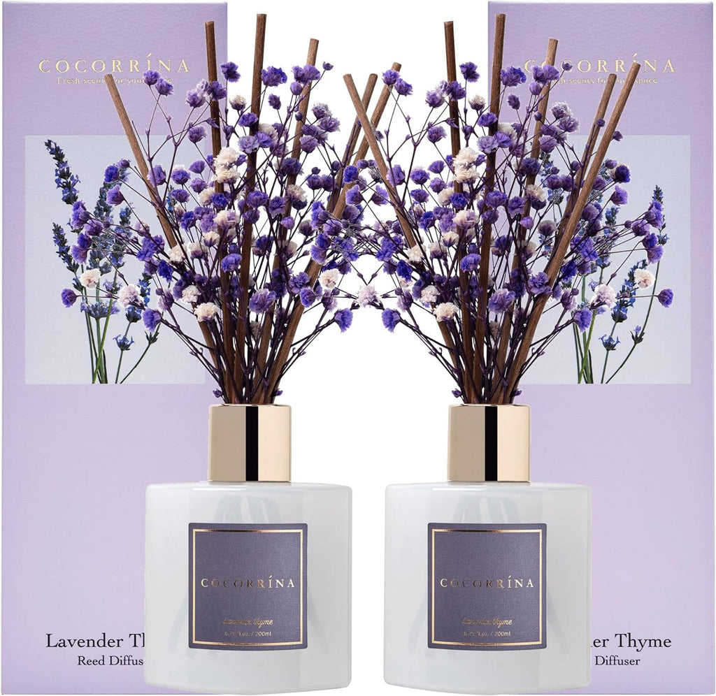 Reed Diffuser Set, Clean Linen 6.7 Fl Oz Scented Diffuser with Sticks Home Fragrance Reed Diffuser for Bathroom Shelf Decor
