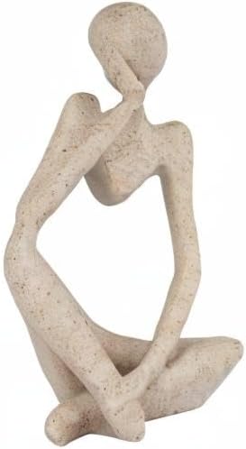 Abstract Thinker Resin Sculpture – Sandstone Home Decor