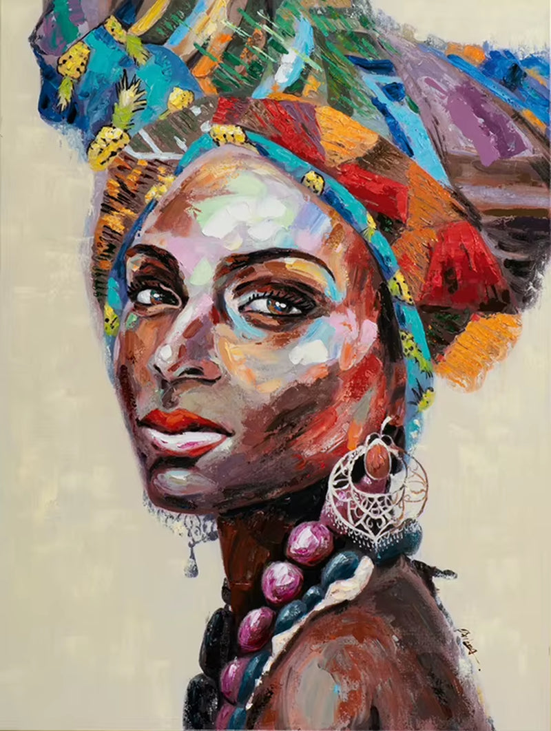 Abstract Figure Canvas Painting African Women Portrait Posters and Prints Wall Art for Living Room Home Decor Picture No Frame