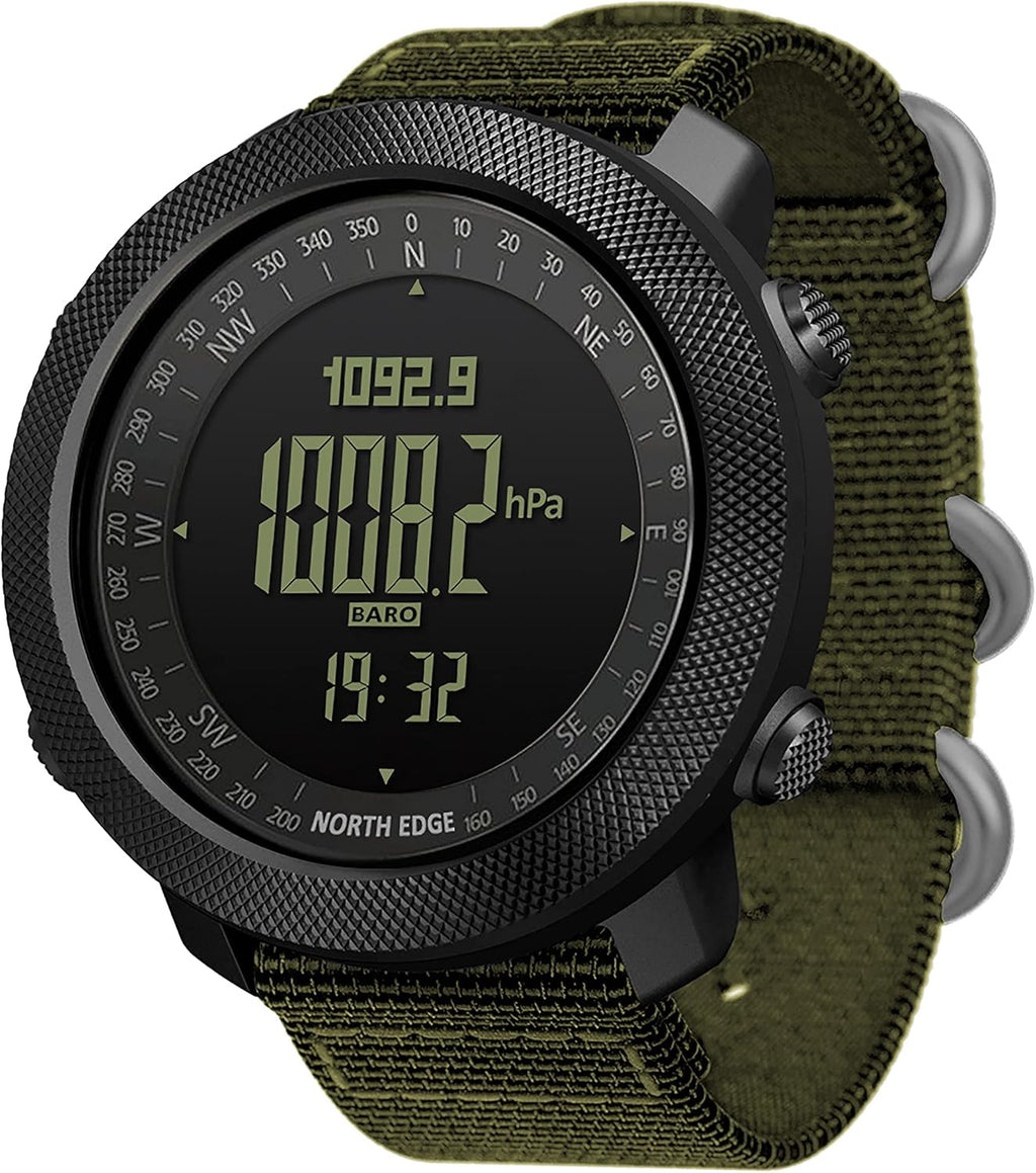 Apache Tactical Sports Watches for Men , Outdoor Survival Military Compass Rock Solid Digital Watches with Durable Band, Steps Tracker Pedometer Calories (Green)…