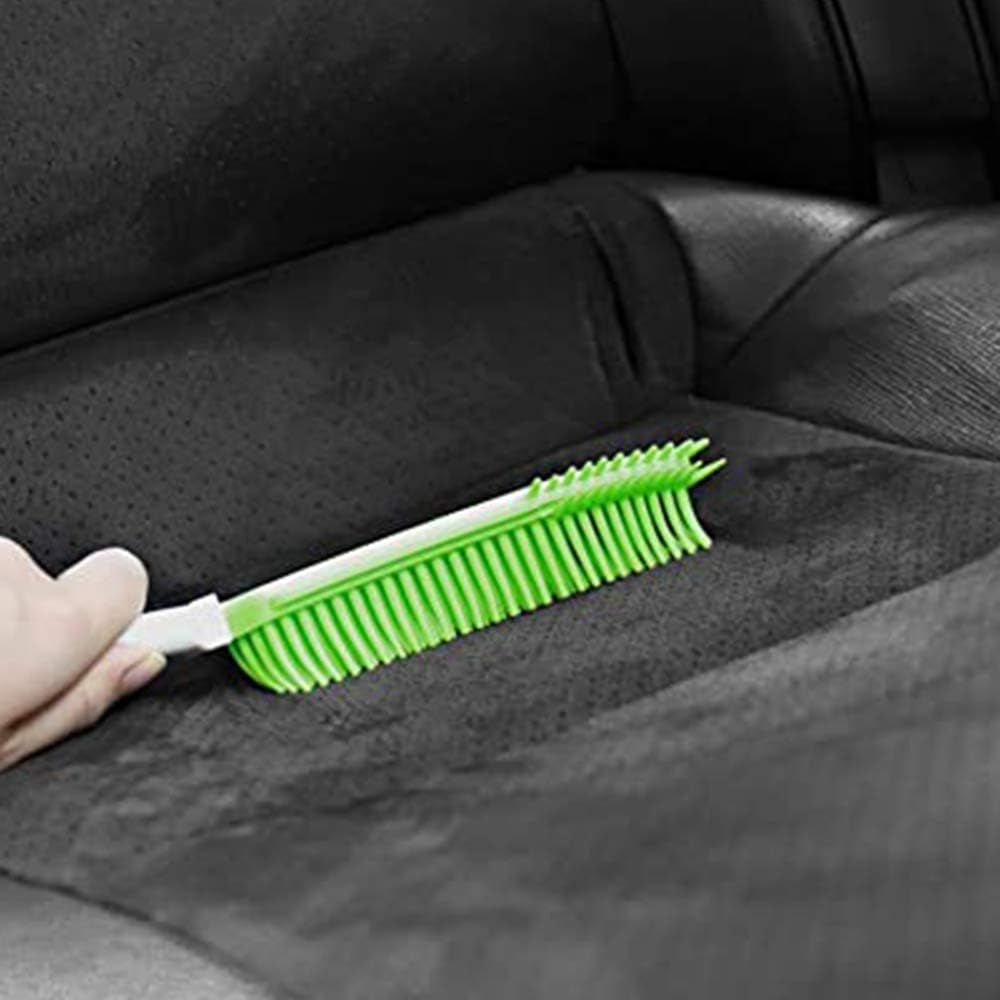 2 Pack Pet Hair Removal Tool Pet Hair Remover Rubber Cat Hair Remover Portable for Carpet Clothes Furniture Sofa Leather Car Seat Bath with Massage Effect (Green + Blue)