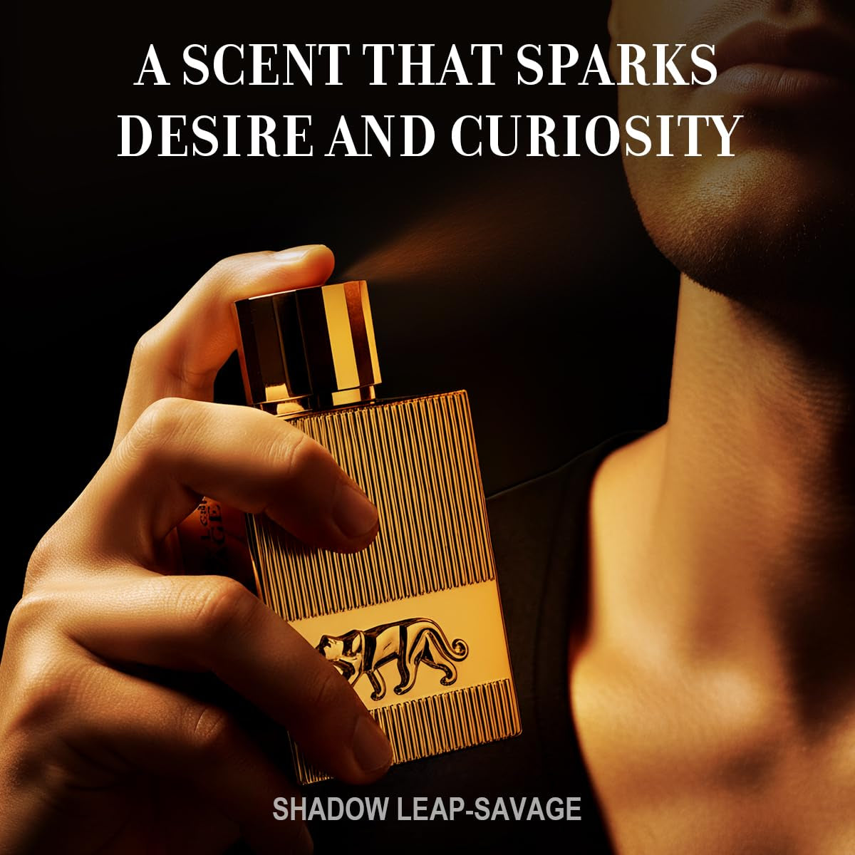 Shadow Leap - Savage Eau De Parfum Opulent & Confident | Gold Bar Vibe | Blood Mandarin/Leather, Long-Lasting Spicy Woody Citrus Perfumes for Men 100Ml 3.4 Fl. Oz