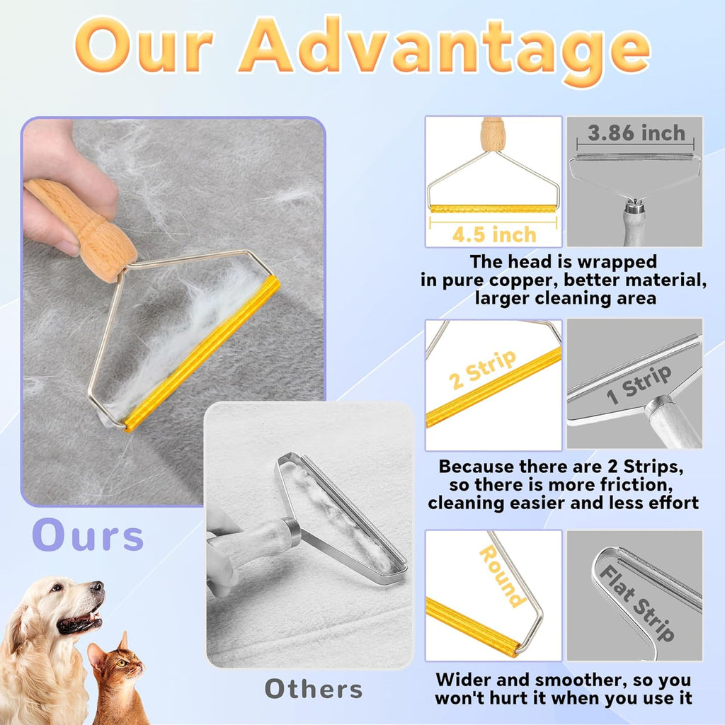 4 Pack Pet Hair Removal Tool, Cleaner Pro Pet Hair Remover for Cat and Dog, Reusable Carpet Scraper Lint Remover, Lint Shaver for Couch, Carpet, Clothing, Bedding, Car, Furniture, Pet Towers