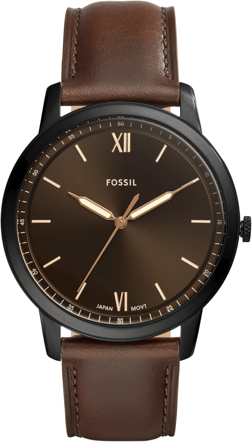 Minimalist Men'S Watch with Leather or Stainless Steel Band, Chronograph or Analog Watch Display with Slim Case Design