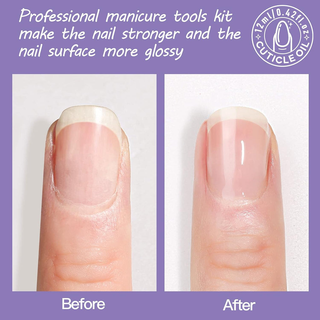 Nail Files and Buffers, Nail Cuticle Remover Kit with Nail File, Nail Buffer, Nail Buffer Block, Cuticle Nipper, Cuticle Pusher, Cuticle Peeler. Nail Cuticle Oil Lavender for Nail Care