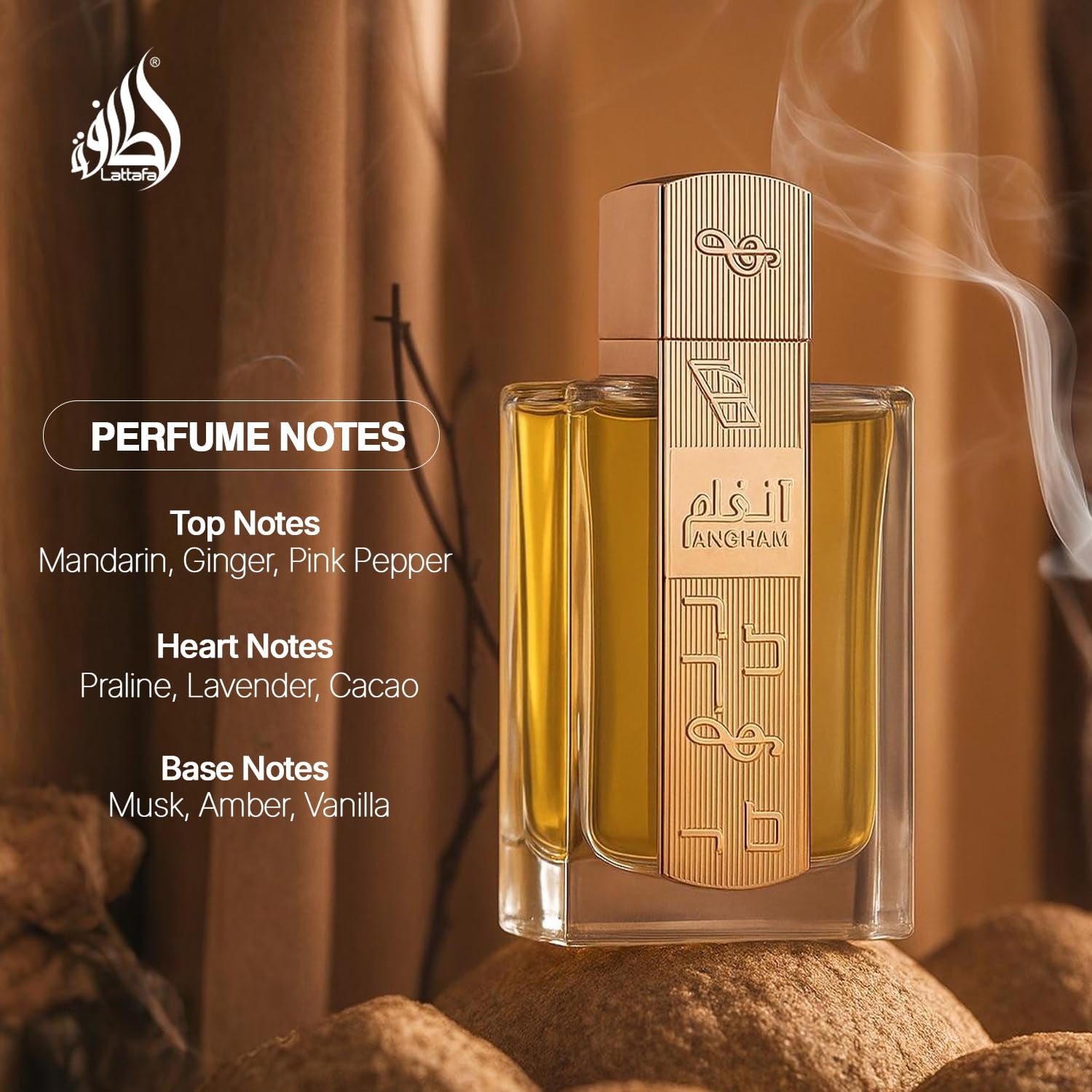 Angham - Citrus, Lavender, Musk, Amber, Vanilla - Eau De Parfum Long-Lasting Fragrance for Unisex, 3.40 Ounce / 100 Ml