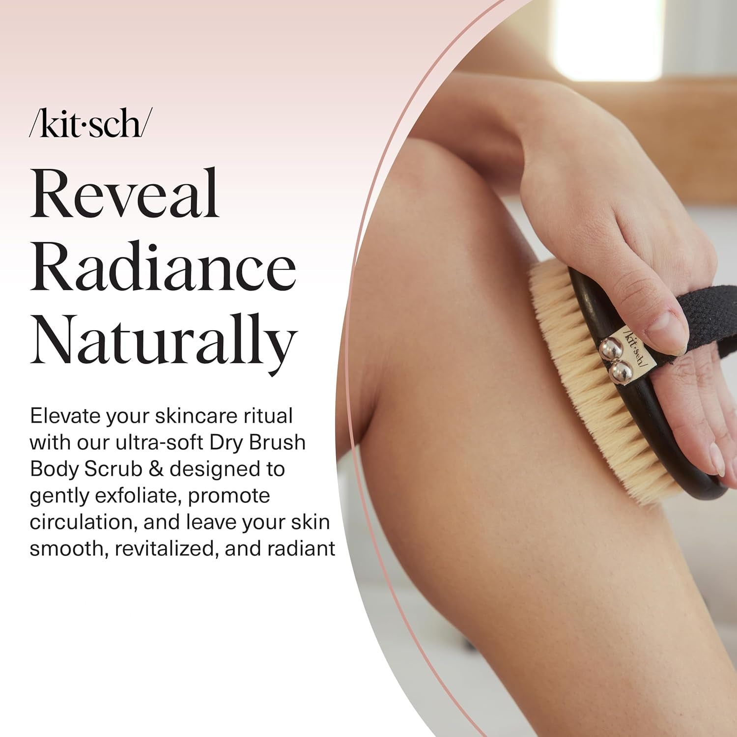Dry Brushing Body Brush for Lymphatic Drainage- Soft Bristles - Dry Brush to Remove Dry Skin and Improves Blood Circulation, Body Exfoliator Scrubber for Glowing Skin, Sauna Accessories