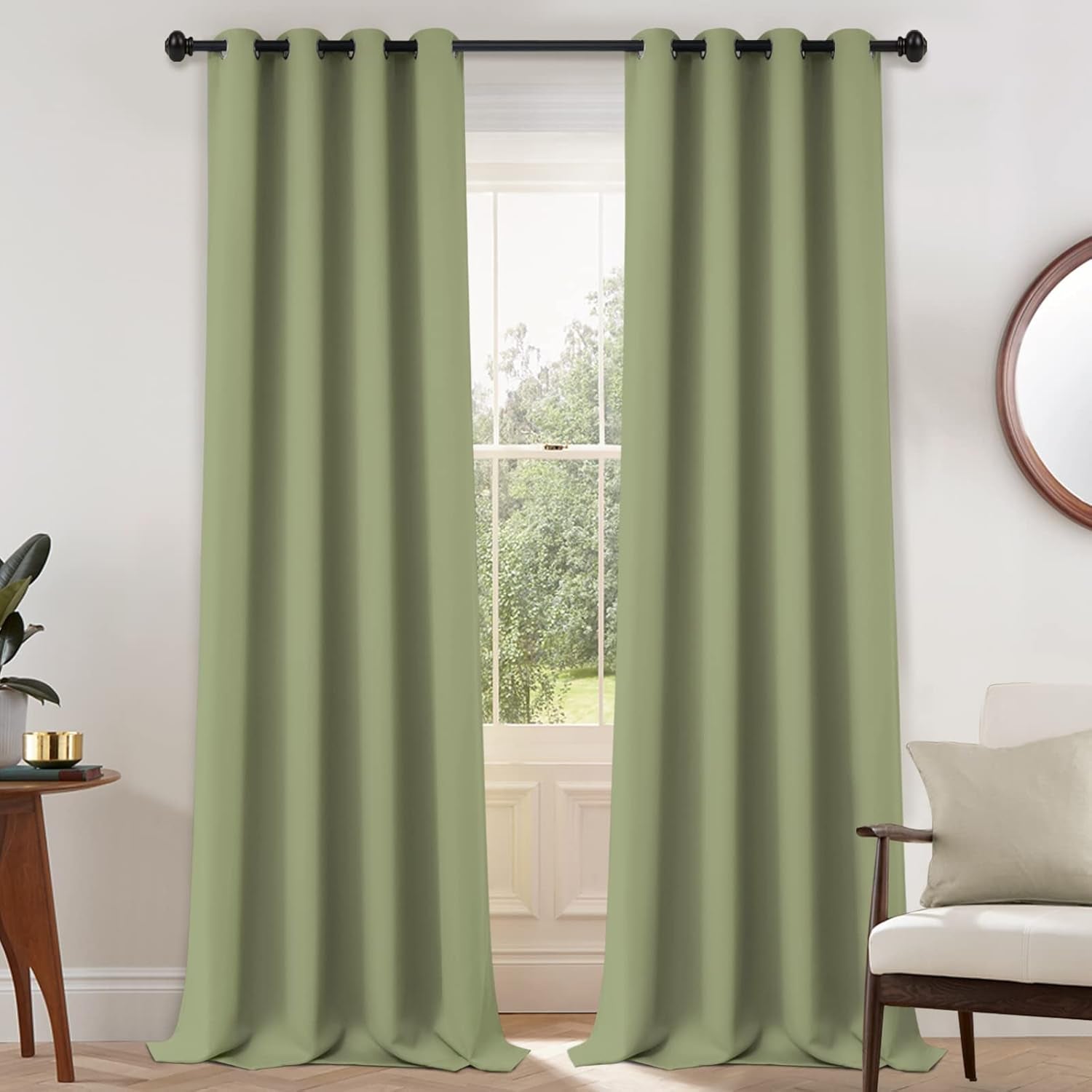 Room Darkening Gray Blackout Curtains 84 Inch Long Light Blocking Thermal Insulated Window Treatment Grommet Drapes for Bedroom Living Room, 52W X 84L, Grey Curtains, 2 Panels