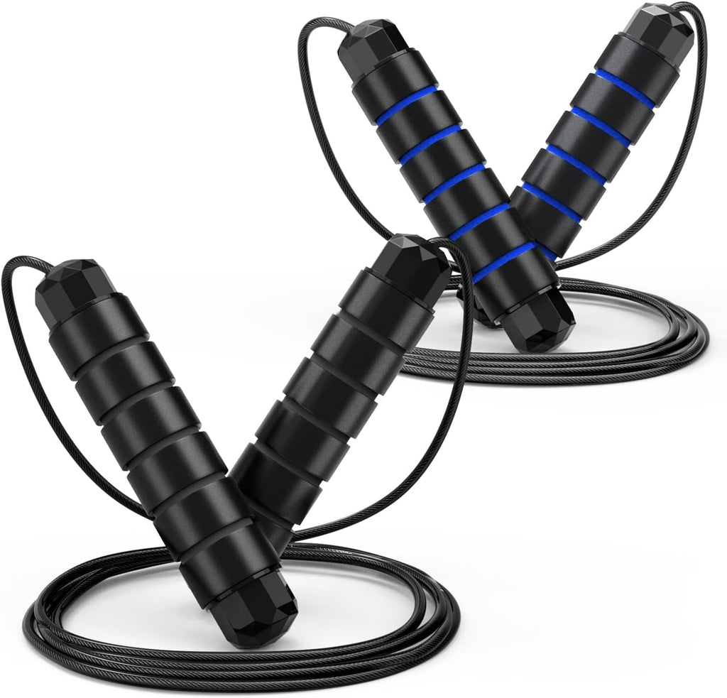 Jump Rope, Tangle-Free Rapid Speed Jumping Rope Cable with Ball Bearings for Women, Men & Kids, Adjustable Steel Jump Rope with Foam Handles for Home Gym Exercise Fitness Workout Equipment & Slim Body