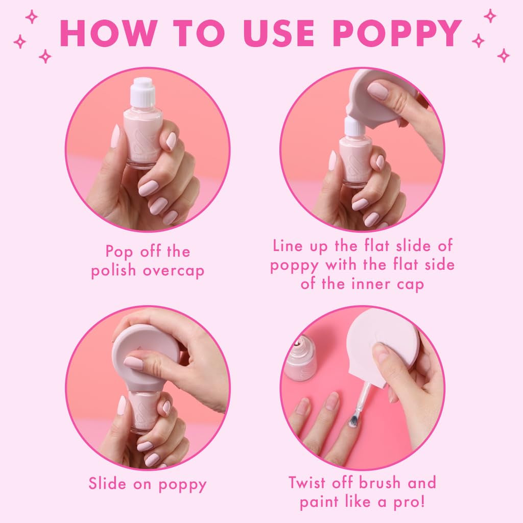 - the Poppy Universal Nail Polish Bottle Handle | Paint with Both Hands | Ergonomic Grip for Neat, Easy, Steady At-Home Manicures | Soft Silicone | Fits Any Bottle | Patented Design