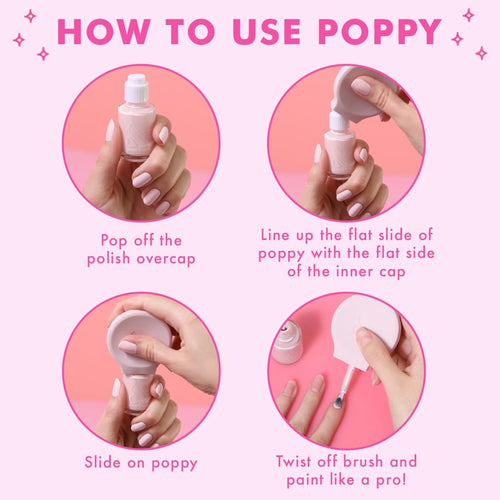 - the Poppy Universal Nail Polish Bottle Handle | Paint with Both Hands | Ergonomic Grip for Neat, Easy, Steady At-Home Manicures | Soft Silicone | Fits Any Bottle | Patented Design