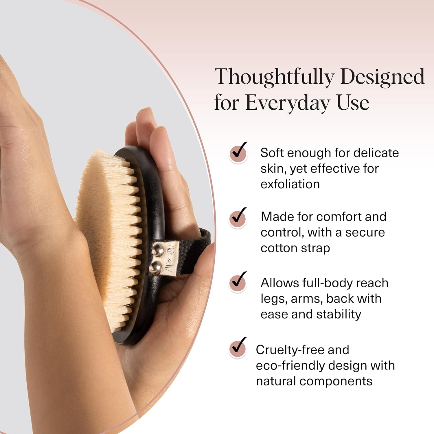 Dry Brushing Body Brush for Lymphatic Drainage- Soft Bristles - Dry Brush to Remove Dry Skin and Improves Blood Circulation, Body Exfoliator Scrubber for Glowing Skin, Sauna Accessories