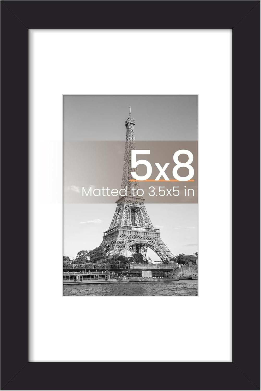 8.5x11 Black Picture Frame – Wall Hanging Display with Mat