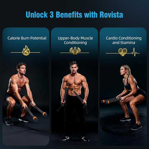 2 PCS Weighted Cordless Battle Ropes - Adjustable Resistance and Portable Ropeless Battle Ropes with Non Slip Handle - Low-Noise Exercise Rope for Instant Effective Workouts Anytime (Black)