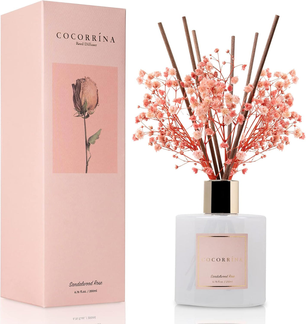 Reed Diffuser Sets, 6.7 Fl Oz. Black Forest Diffuser with Sticks Home Fragrance Reed Diffuser for Bathroom Shelf Decor