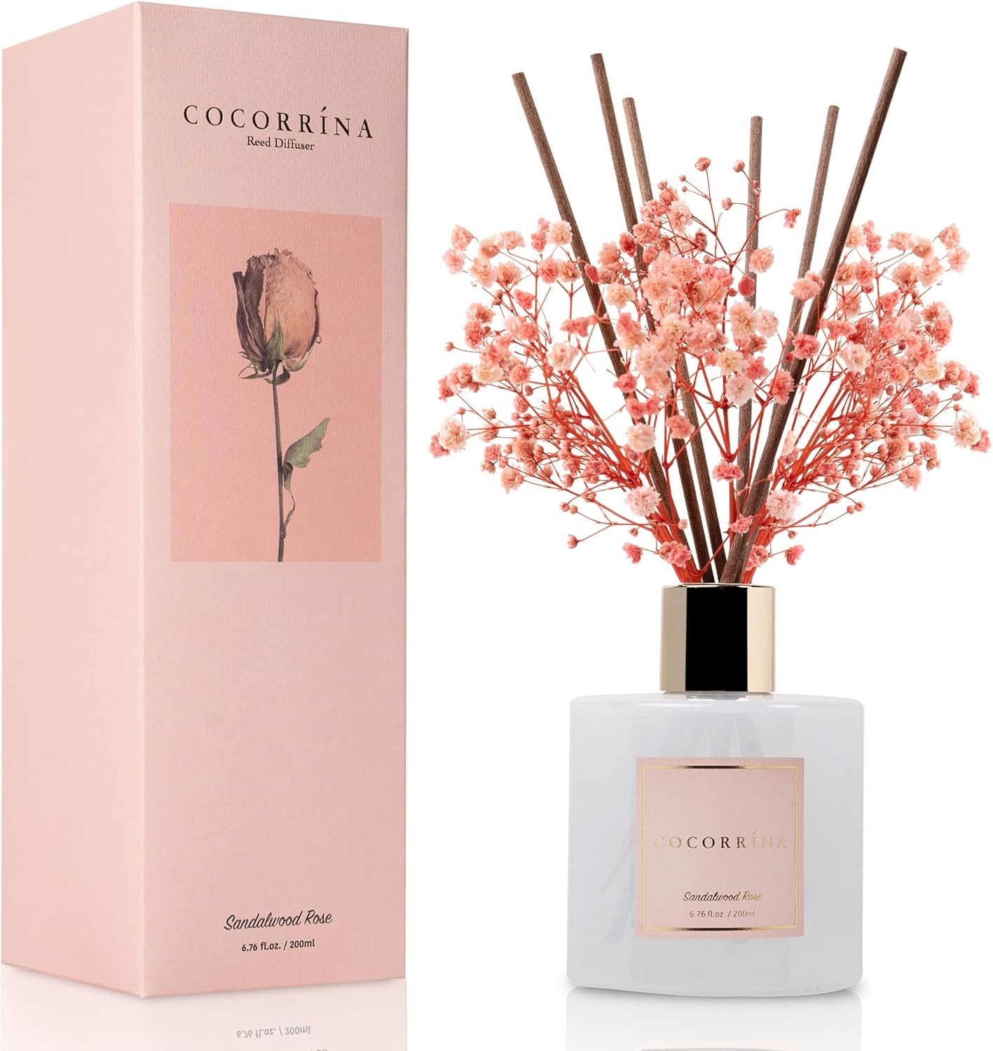 Reed Diffuser Sets, 6.7 Fl Oz. Black Forest Diffuser with Sticks Home Fragrance Reed Diffuser for Bathroom Shelf Decor