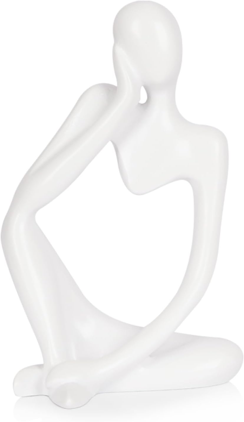 Abstract Thinker Resin Sculpture – Sandstone Home Decor