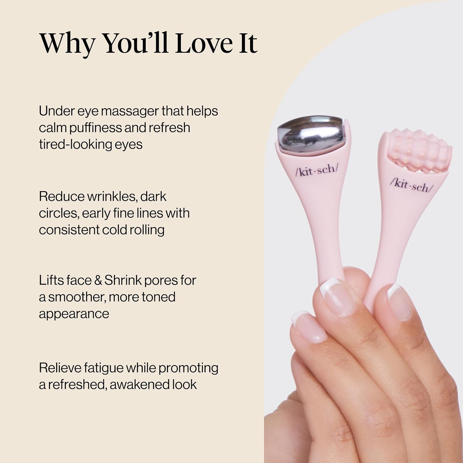 Mini Facial Roller & Ice Face Roller Skin Care Tool Set – Stainless Steel Face Rollers to Reduce Puffiness, Redness & Headaches, Great Irritation Relief & Spa-Like Experience Anywhere - Blush