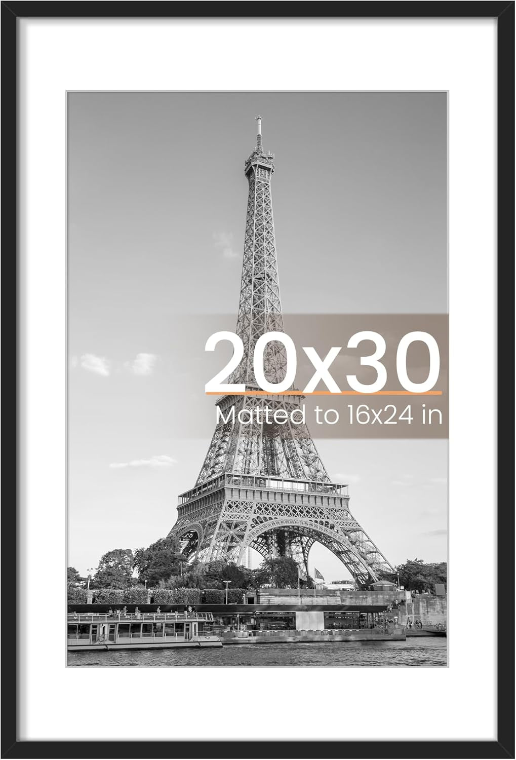 8.5x11 Black Picture Frame – Wall Hanging Display with Mat