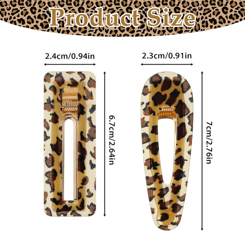 4Pcs Leopard Hair Clip, Cheetah Print Accessories for Women Girls Acrylic Vintage Decorative Hair Barrettes Alligator Clips for Styling