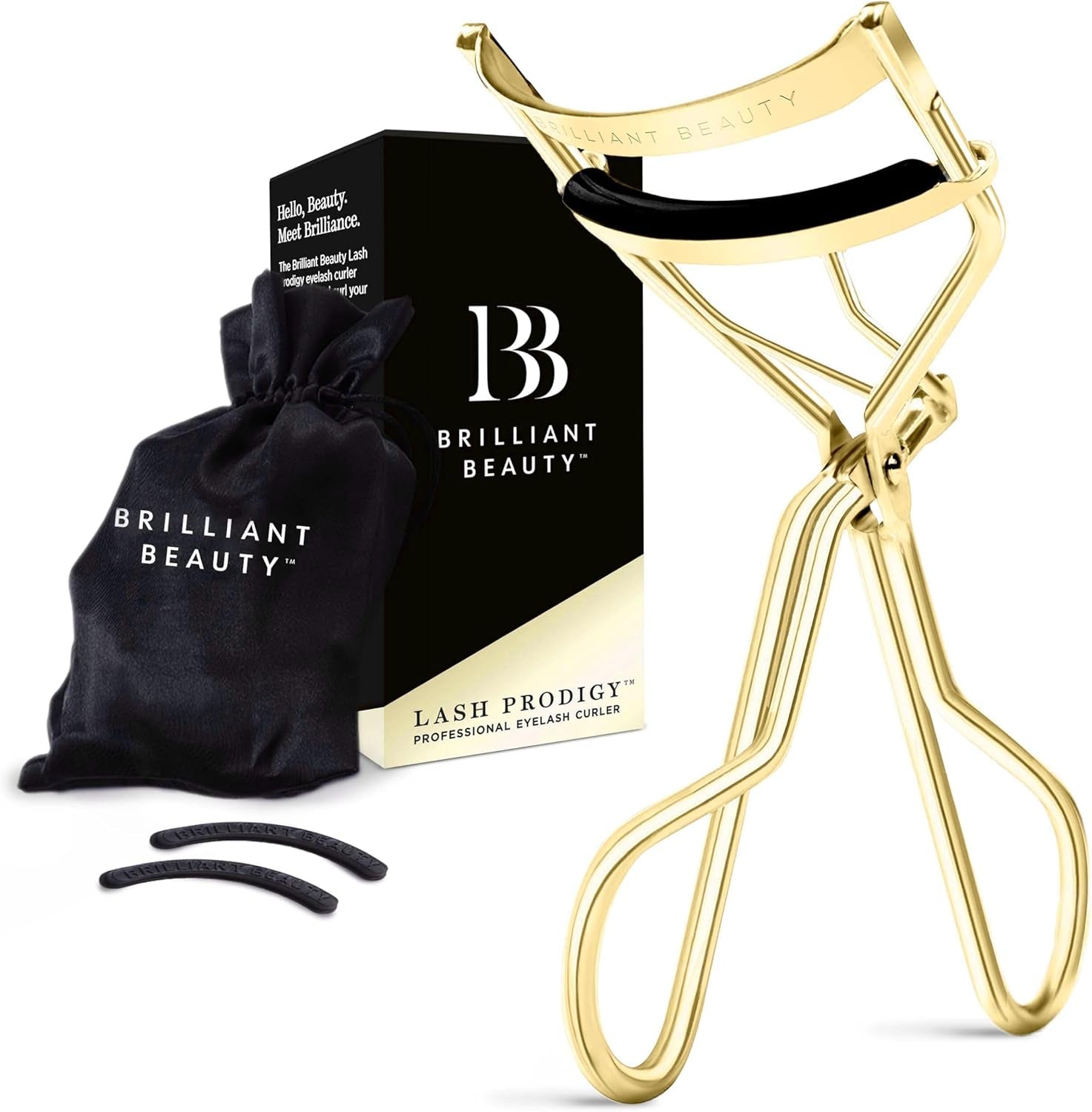 Eyelash Curler with Satin Bag & Refill Pads - Award Winning - No Pinching, Just Dramatically Curled Eyelashes for a Lash Lift in Seconds (Rose Gold)