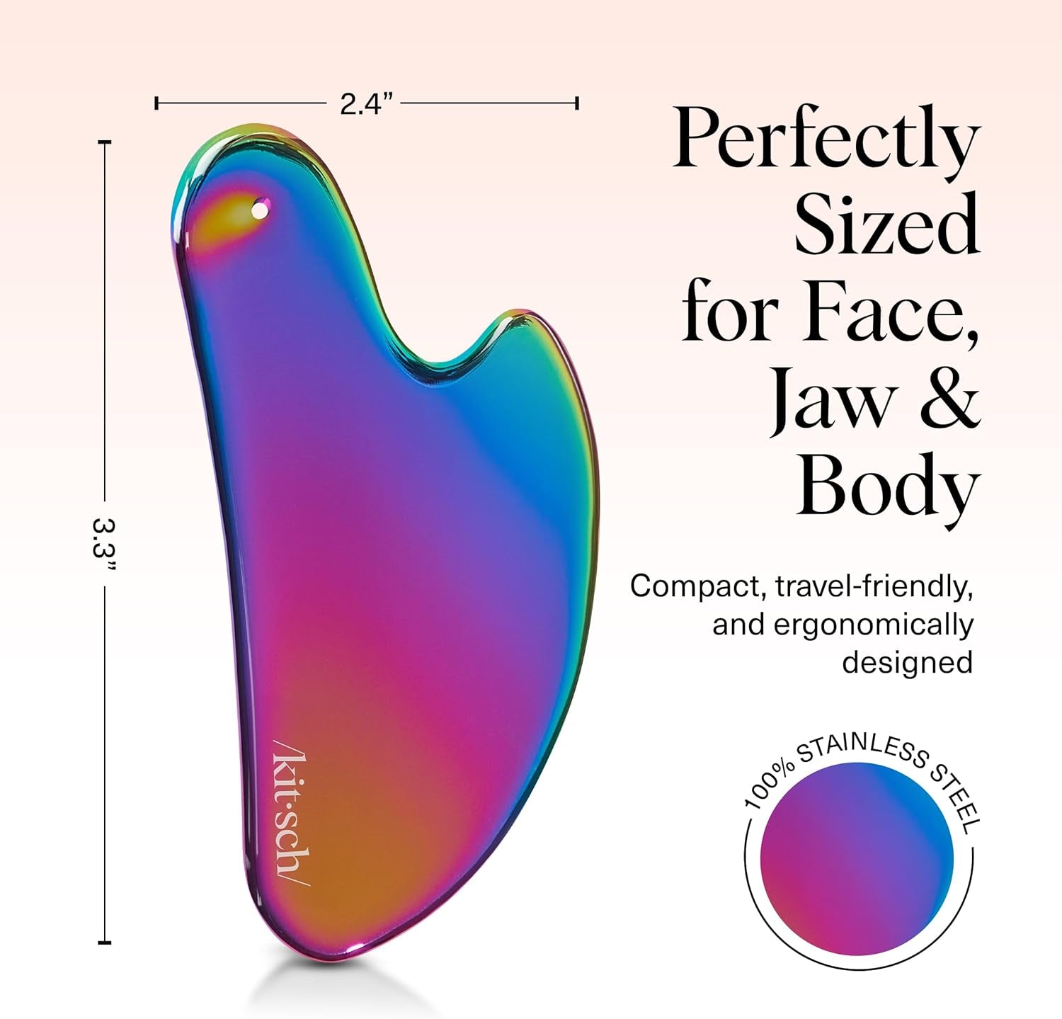Stainless Steel Gua Sha Facial Tools - Guasha Tool for Face, Face Sculpting Tool, Jawline Shaper, Double Chin Reducer Gua Sha Tools, Lymphatic Drainage Massager, Facial Skin Care, Iridescent