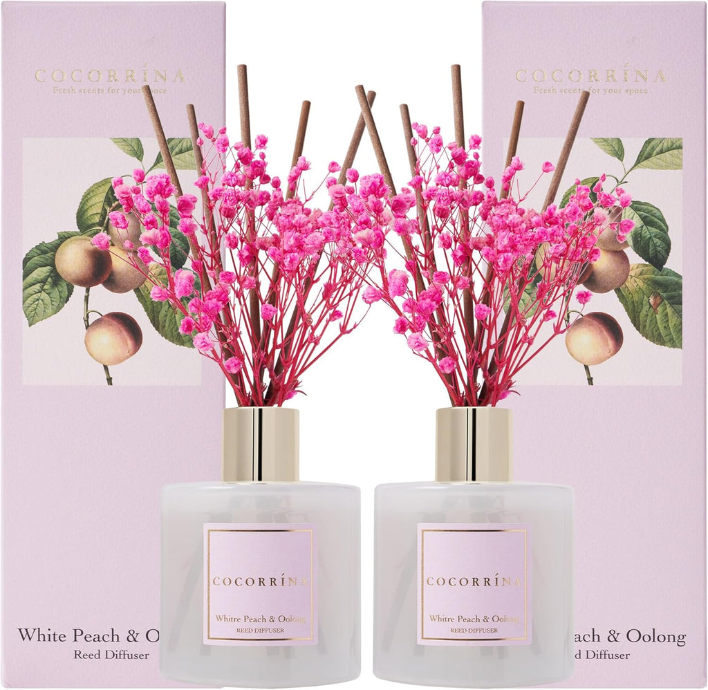 Reed Diffuser Set, Clean Linen 6.7 Fl Oz Scented Diffuser with Sticks Home Fragrance Reed Diffuser for Bathroom Shelf Decor