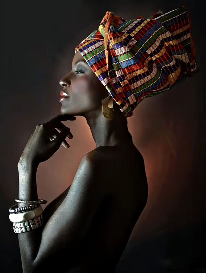 Abstract Figure Canvas Painting African Women Portrait Posters and Prints Wall Art for Living Room Home Decor Picture No Frame