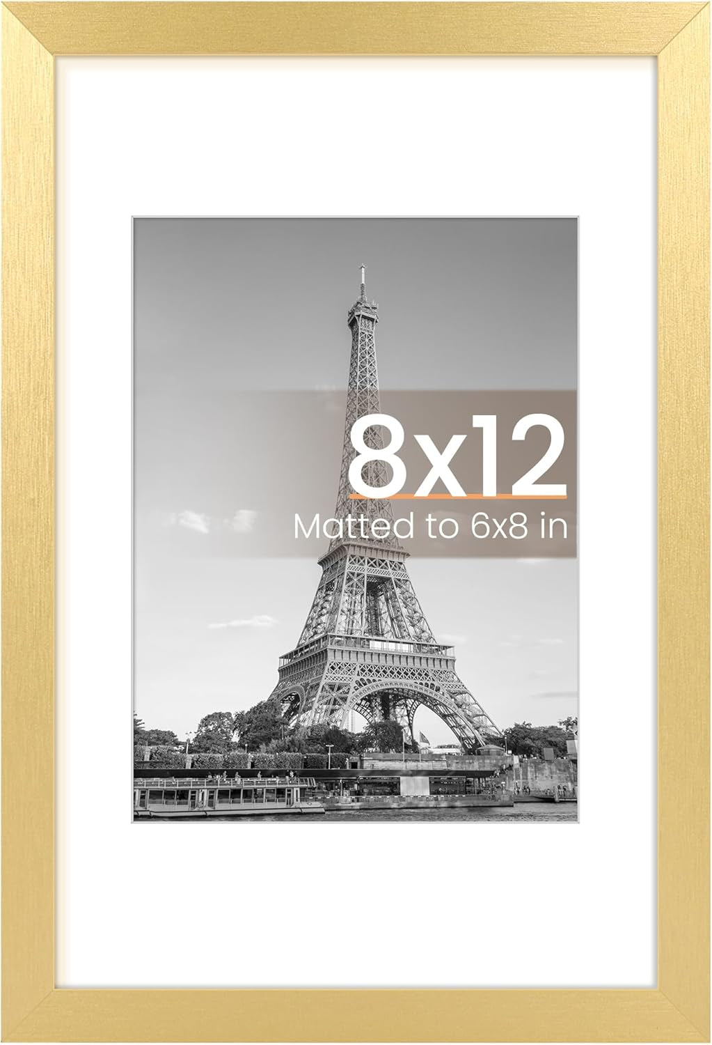 8.5x11 Black Picture Frame – Wall Hanging Display with Mat