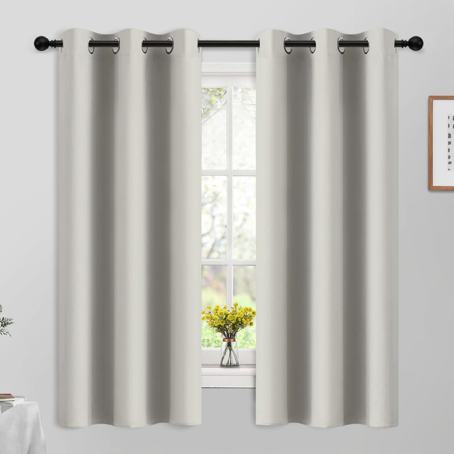 Room Darkening Gray Blackout Curtains 84 Inch Long Light Blocking Thermal Insulated Window Treatment Grommet Drapes for Bedroom Living Room, 52W X 84L, Grey Curtains, 2 Panels