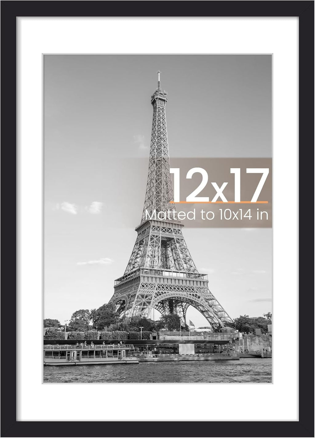 8.5x11 Black Picture Frame – Wall Hanging Display with Mat