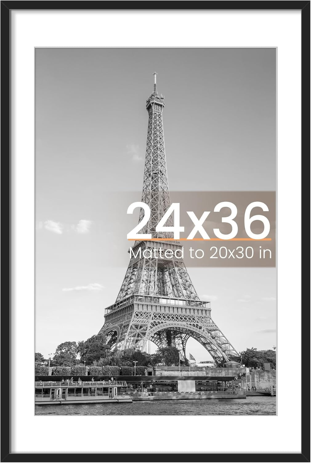8.5x11 Black Picture Frame – Wall Hanging Display with Mat