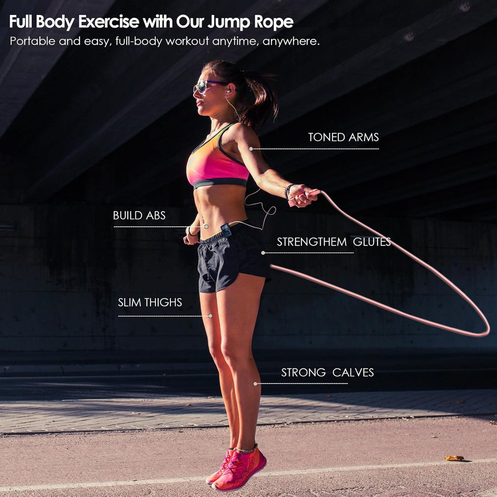 2 Pack Jump Rope for Fitness, Speed Rope Skipping Rope for Men, Kids and Women, Jumping Rope for Workout, Tangle-Free PVC Long Jump Rope Set, Adjustable Exercise Jumping Rope Boxing for Adult