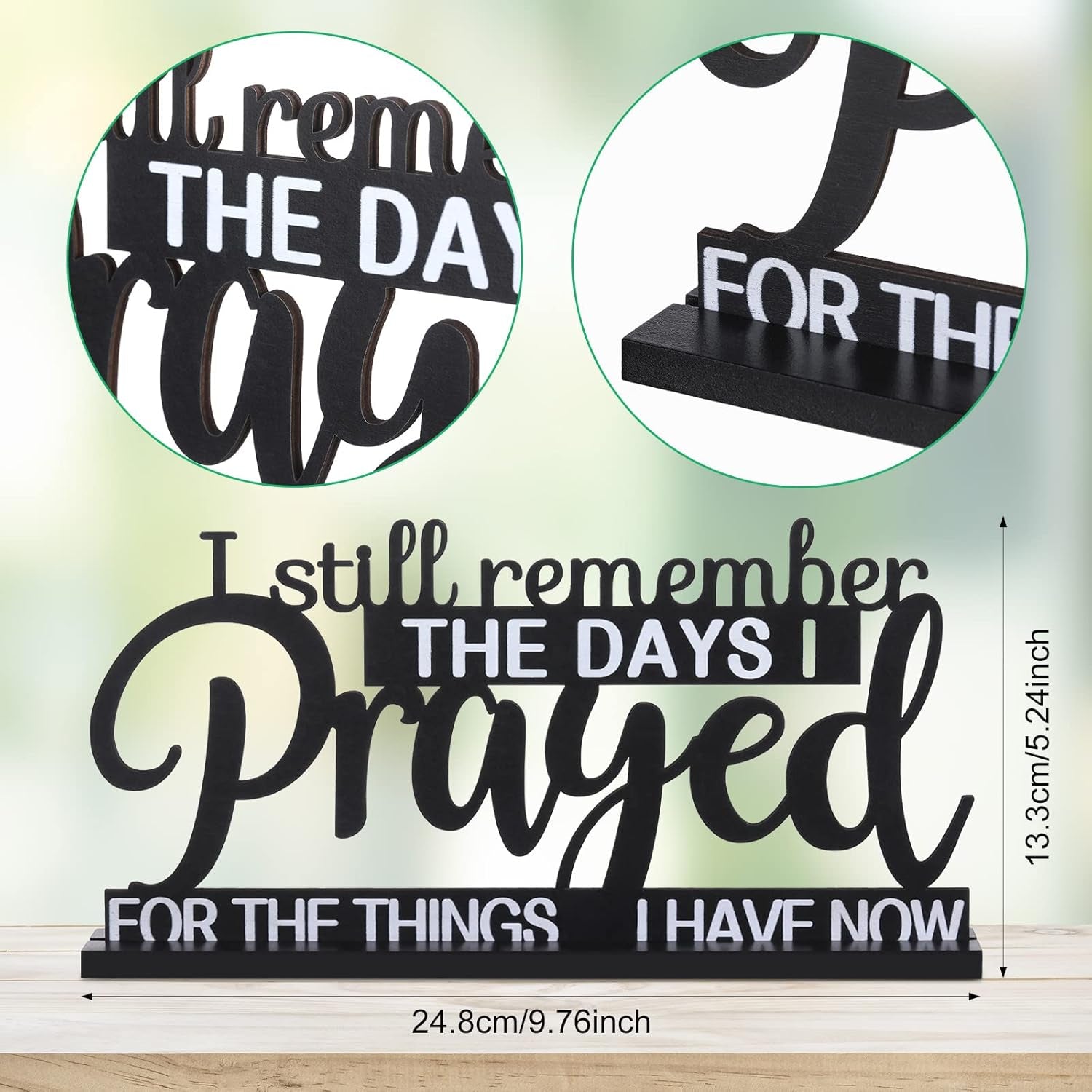 I Still Remember the Days I Prayed Sign Inspirational Table Blessed Signs Motivational Decor Farmhouse Table Home Centerpieces Faith Wooden Shelf for Living Room Office(Classic Style)