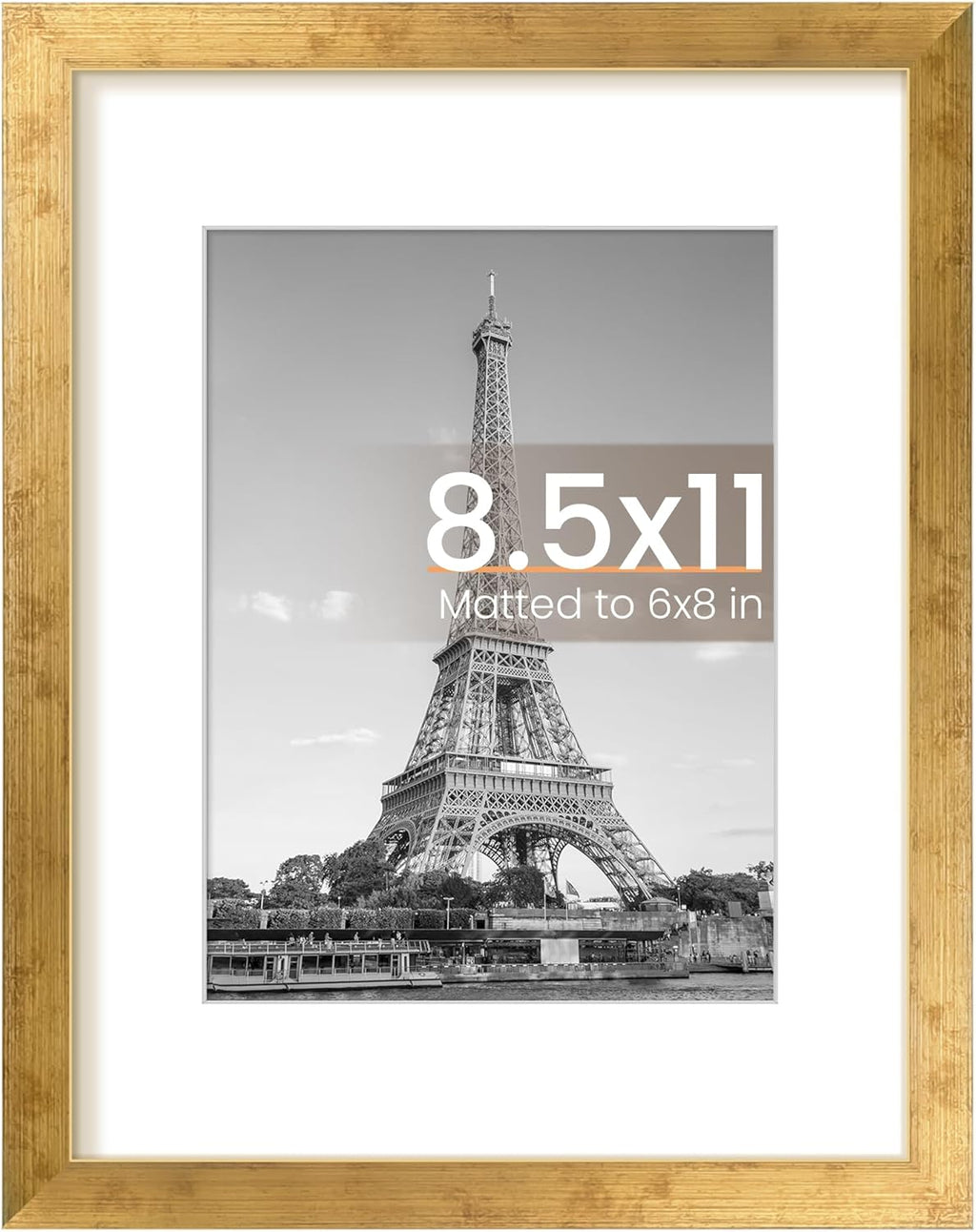 8.5x11 Black Picture Frame – Wall Hanging Display with Mat