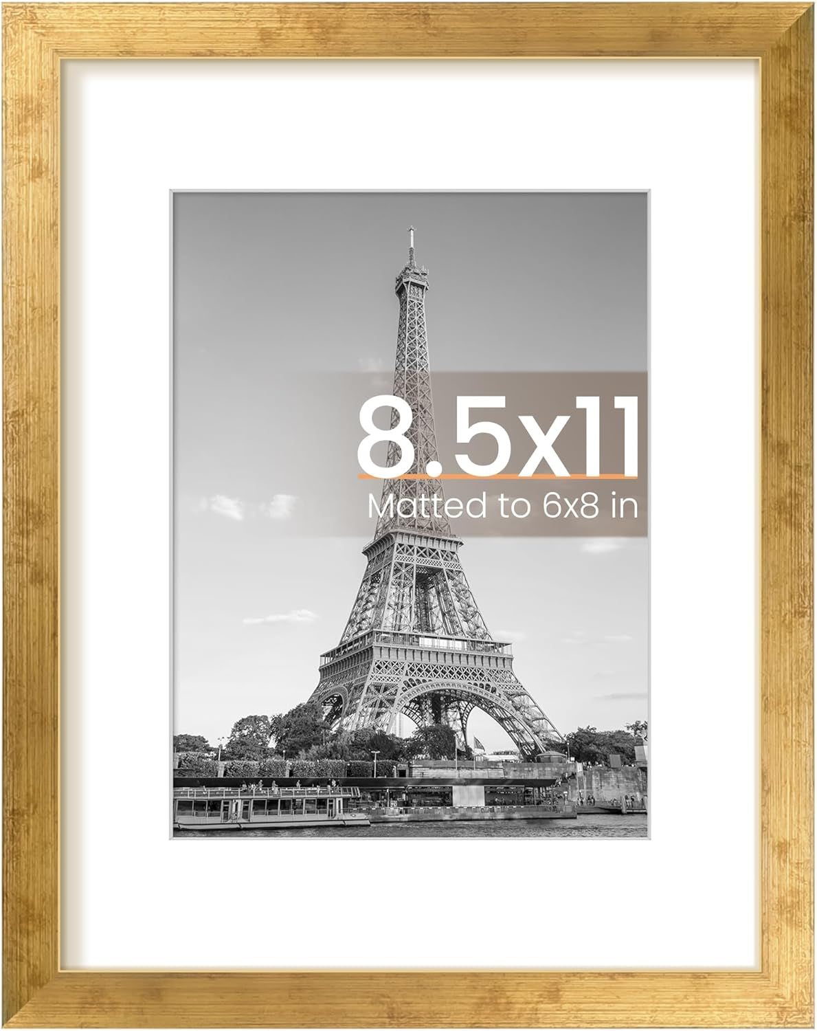 8.5x11 Black Picture Frame – Wall Hanging Display with Mat