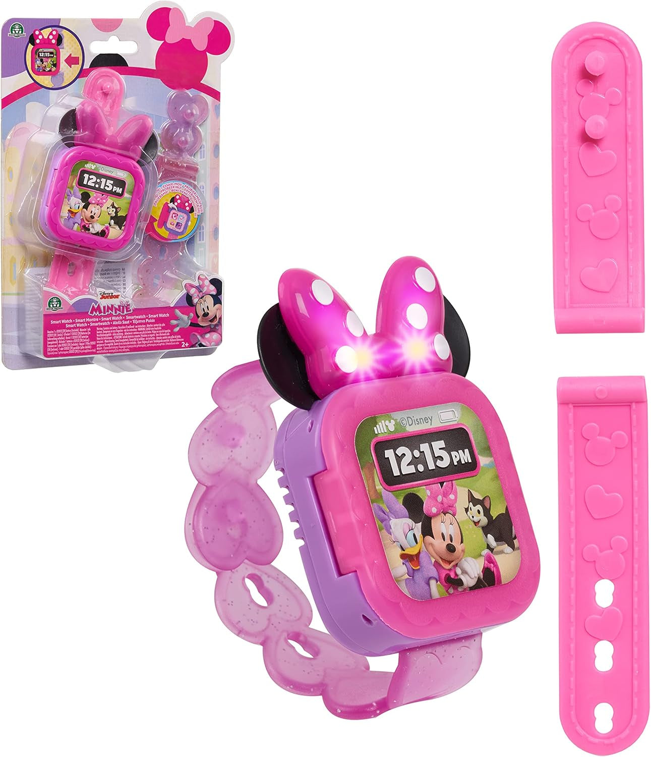 Junior Minnie Mouse Play Smart Watch with Lights and Sounds, 3-Pieces, Pretend Play, Kids Toys for Ages 3 up by Just Play