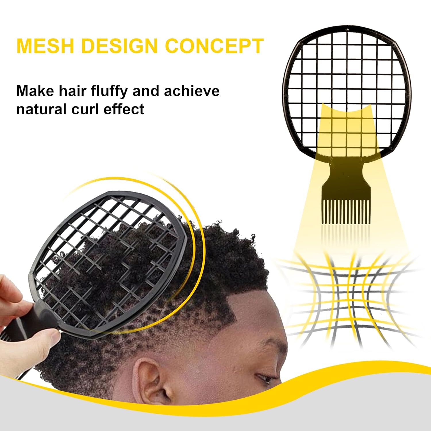Curl Sponge Set with Glove, Metal Brush Pick and Twist Comb for Men and Women