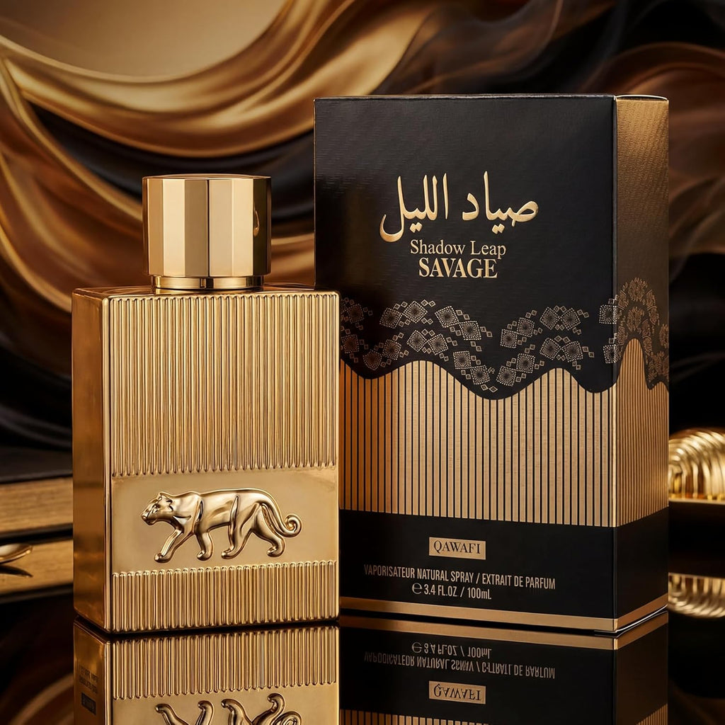 Shadow Leap - Savage Eau De Parfum Opulent & Confident | Gold Bar Vibe | Blood Mandarin/Leather, Long-Lasting Spicy Woody Citrus Perfumes for Men 100Ml 3.4 Fl. Oz