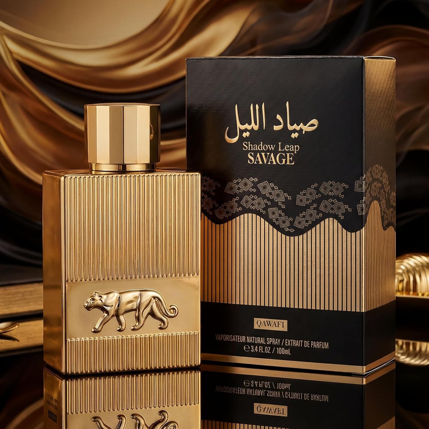 Shadow Leap - Savage Eau De Parfum Opulent & Confident | Gold Bar Vibe | Blood Mandarin/Leather, Long-Lasting Spicy Woody Citrus Perfumes for Men 100Ml 3.4 Fl. Oz