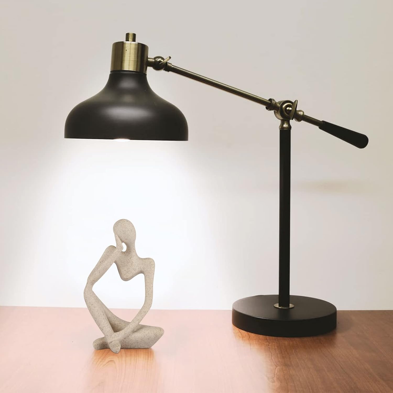 Abstract Thinker Resin Sculpture – Sandstone Home Decor