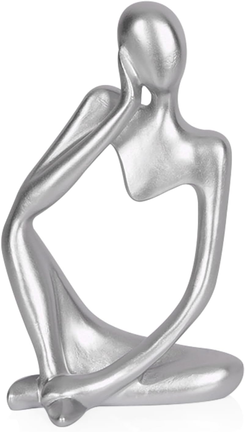 Abstract Thinker Resin Sculpture – Sandstone Home Decor