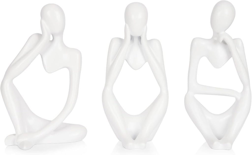 Abstract Thinker Resin Sculpture – Sandstone Home Decor