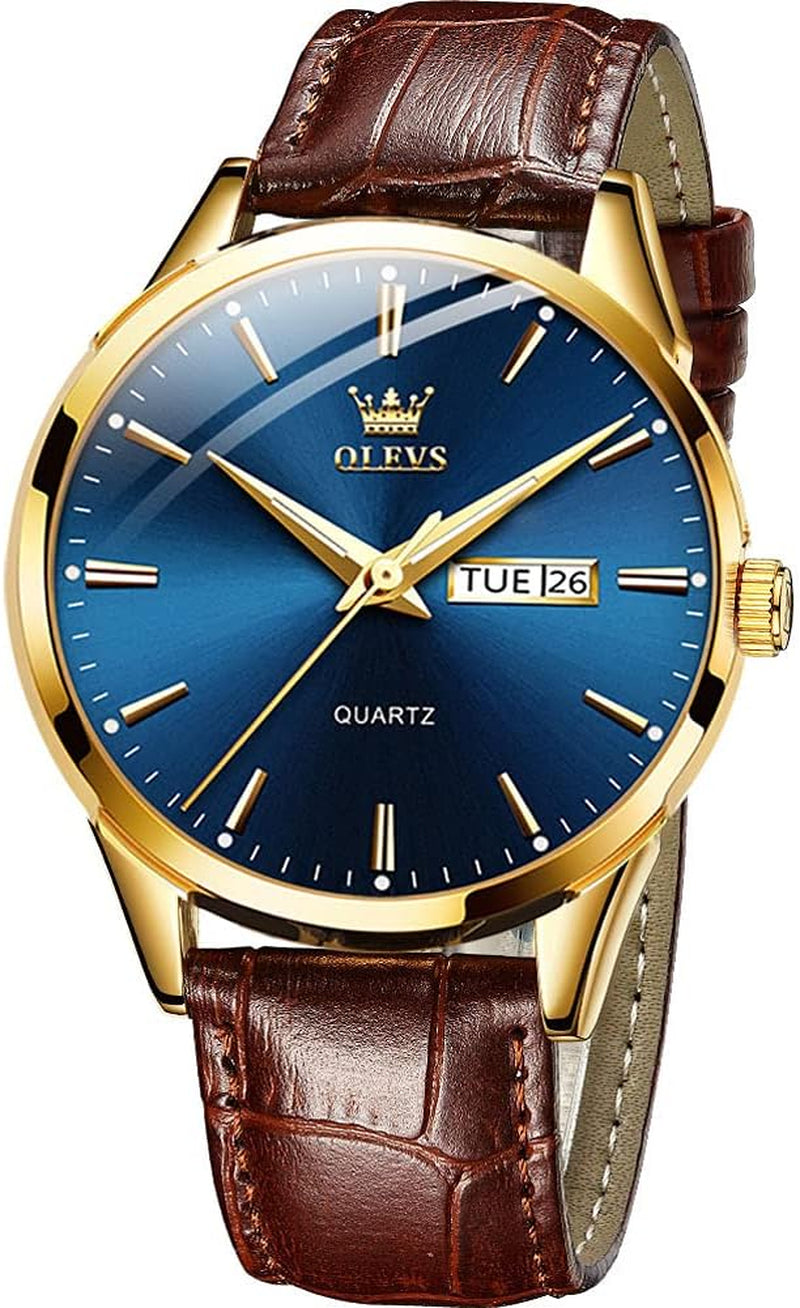 Amazon Watches,Brown Leather Watch for Men,Men Day Date Watch,Men'S Luminous Watch,Dress Watch for Men,Rose Gold Watch for Men,Men'S Fashion Quartz Watch,Waterproof Brown Man Watches